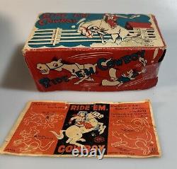 Vintage Rare RIDE'EM COWBOY Wind-Up Toy by Modern Toys, Working