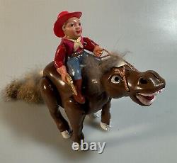 Vintage Rare RIDE'EM COWBOY Wind-Up Toy by Modern Toys, Working