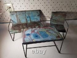 Vintage Rare Structo Toys Metal Table Chairs Outdoor Patio Set