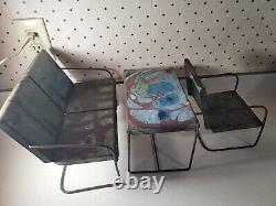 Vintage Rare Structo Toys Metal Table Chairs Outdoor Patio Set