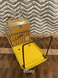 Vintage Rare Unique Art Finnegan Baggage Cart Tin Wind Up Toy