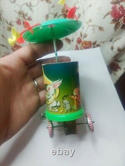 Vintage Rare Wind Up Clockwork Bird's Music Cart, Made in Japan. Free Shipping