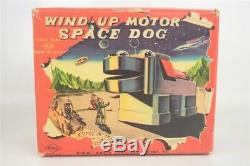 Vintage Rare Yoshiya KO Robot Space Dog Wind-up Tin Toy Japan Working Retro