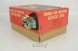 Vintage Rare Yoshiya KO Robot Space Dog Wind-up Tin Toy Japan Working Retro