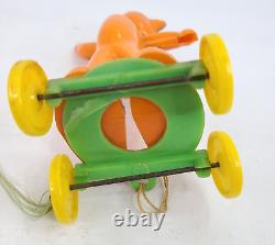 Vintage Rosbro Halloween Cat Pull Toy Witch Jack-O-Lantern Black Cat Lot of 2
