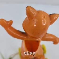 Vintage Rosbro Halloween Cat Pull Toy Witch Jack-O-Lantern Black Cat Lot of 2