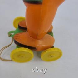 Vintage Rosbro Halloween Cat Pull Toy Witch Jack-O-Lantern Black Cat Lot of 2