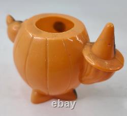 Vintage Rosbro Halloween Cat Pull Toy Witch Jack-O-Lantern Black Cat Lot of 2