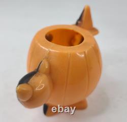 Vintage Rosbro Halloween Cat Pull Toy Witch Jack-O-Lantern Black Cat Lot of 2