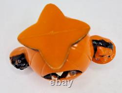 Vintage Rosbro Halloween Cat Pull Toy Witch Jack-O-Lantern Black Cat Lot of 2