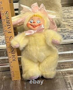 Vintage Rubber Face Plush Bunny, Tickles With Her Smiling Adorable Face
