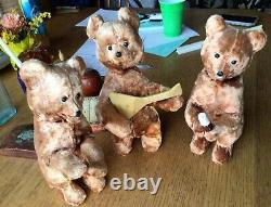 Vintage Russian USSR Soviet CCCP Three Wind-Up Bears BALALAIKA Works & Key