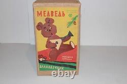Vintage Russian USSR Soviet CCCP Wind-Up Bear BALALAIKA
