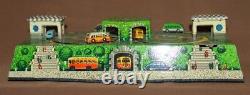 Vintage Russian tin wind up toy game city buses