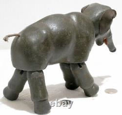 Vintage Schoenhut Humpty Dumpty Circus Elephant 11 Leather Ears Tusk Glass Eyes