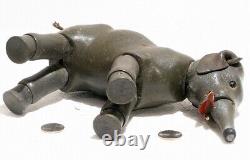 Vintage Schoenhut Humpty Dumpty Circus Elephant 11 Leather Ears Tusk Glass Eyes
