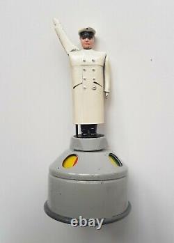 Vintage Schuco Flic 4520 Traffic police clockwork windup tin toy, Germany-WORKS