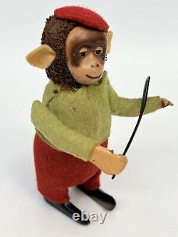 Vintage Schuco German Wind-up Toy Monkey Drummer And Violin Player No Keys