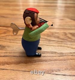 Vintage Schuco Wind Up Monkey Violin Player Toy With Key (Works Well)