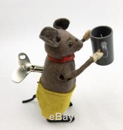 Vintage Schuco Wind Up Mouse with Beer stein & Key Childhood Nostalgia