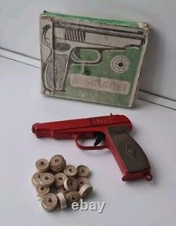Vintage Soviet Russian Toy HANDGUN + Original Box USSR 1980th