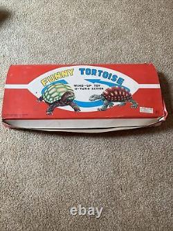 Vintage Store Display Funny Tortoise Wind Up Toys Made Japan 5 Turtles NOS