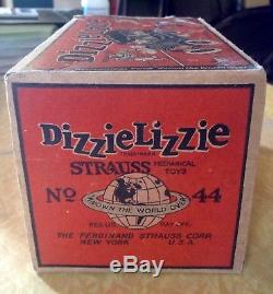 Vintage Strauss wind up Dizzy Lizzy mint with good box 1920's