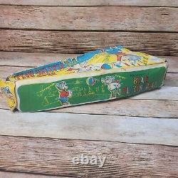 Vintage TPS Japan Mechanical Bear Playing Ball Tin Wind Up Toy w Original Box