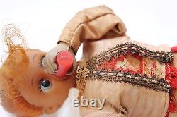 Vintage Textured Cloth Girl Drinking Milk In Glass Wind Up TIn Toy, Japan NH2904