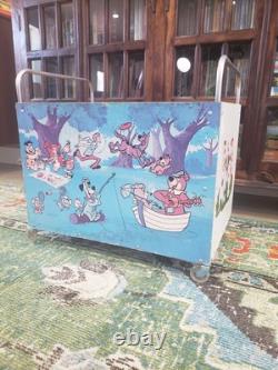 Vintage The Flintstones Hanna Barbera Toy Box On Wheels 1979
