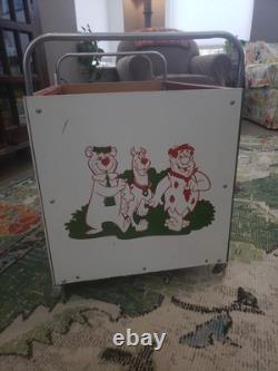 Vintage The Flintstones Hanna Barbera Toy Box On Wheels 1979