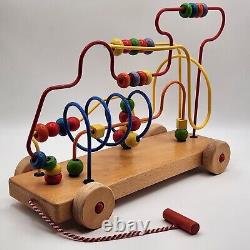 Vintage The Original Supermaze Bead Maze Toy Educo Wooden Roller Coaster