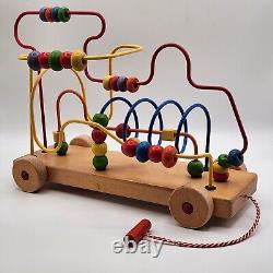 Vintage The Original Supermaze Bead Maze Toy Educo Wooden Roller Coaster