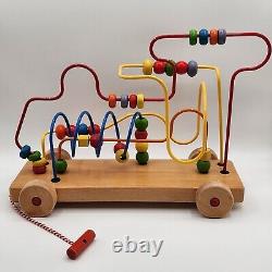 Vintage The Original Supermaze Bead Maze Toy Educo Wooden Roller Coaster