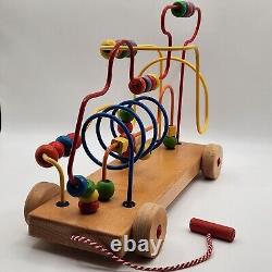 Vintage The Original Supermaze Bead Maze Toy Educo Wooden Roller Coaster