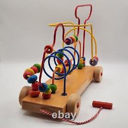 Vintage The Original Supermaze Bead Maze Toy Educo Wooden Roller Coaster