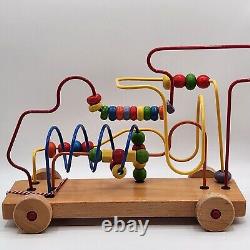 Vintage The Original Supermaze Bead Maze Toy Educo Wooden Roller Coaster