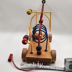 Vintage The Original Supermaze Bead Maze Toy Educo Wooden Roller Coaster