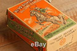 Vintage Tin 1938 Marx Lone Ranger, Hi Yo Silver Wind Up Toy With Original Box