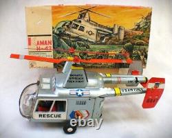 Vintage Tin Friction U. S. Airforce Rescue Helicopter with Box