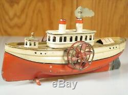 Vintage Tin George Carette Clockwork Side-wheel Paddle Steamer 18245