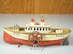 Vintage Tin George Carette Clockwork Side-wheel Paddle Steamer 18245