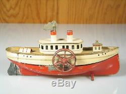 Vintage Tin George Carette Clockwork Side-wheel Paddle Steamer 18245