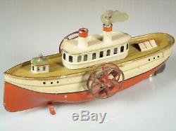 Vintage Tin George Carette Clockwork Side-wheel Paddle Steamer 18245