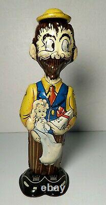 Vintage Tin Litho Marx B. O. Plenty Windup Toy Dick Tracy Baby Sparkle Works