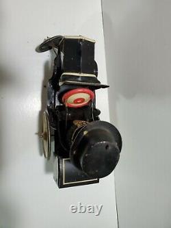 Vintage Tin Litho Marx Charlie McCarthy Crazy Bump n' Go Car, Wind Up Toy, Works