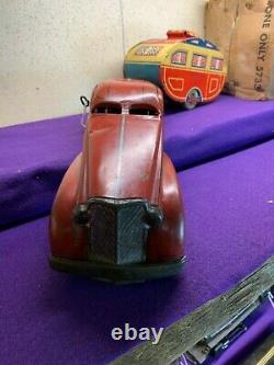 Vintage Tin Litho Wind-up Auto & Trailer, Lonesome Pine, Marx, 1930s, Vgc #37