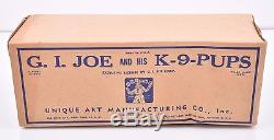 Vintage Tin Litho Wind-up GI JOE and K9 PUPS with Original Box WORKS near MINT