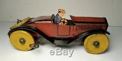 Vintage Tin Litho Windup Marx Race Speedster / Racer / Roadster Car 8