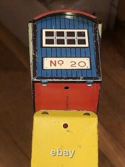 Vintage Tin Lithograph Wind Up Wolverine Crane Tower Construction Toy USA Rare